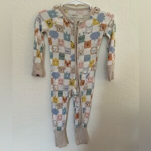 Little Sleepies Pastel Check Mates Animal Print PJs - 0-3M